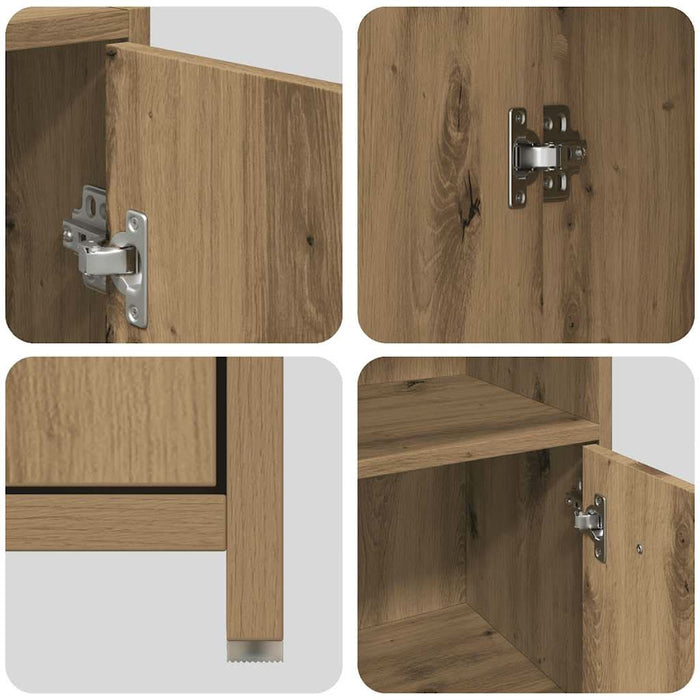 Set mobilier de baie, 4 piese, stejar artizanal, lemn prelucrat - WALTI WALTI
