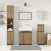 Set mobilier de baie, 4 piese, stejar artizanal, lemn prelucrat - WALTI WALTI