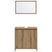 Set mobilier de baie, 4 piese, stejar artizanal, lemn prelucrat - WALTI WALTI