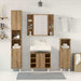 Set mobilier de baie, 4 piese, stejar artizanal, lemn prelucrat - WALTI WALTI