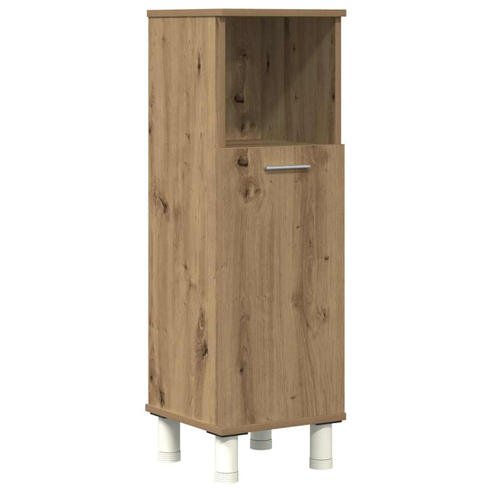 Set mobilier de baie, 4 piese, stejar artizanal, lemn prelucrat - WALTI WALTI