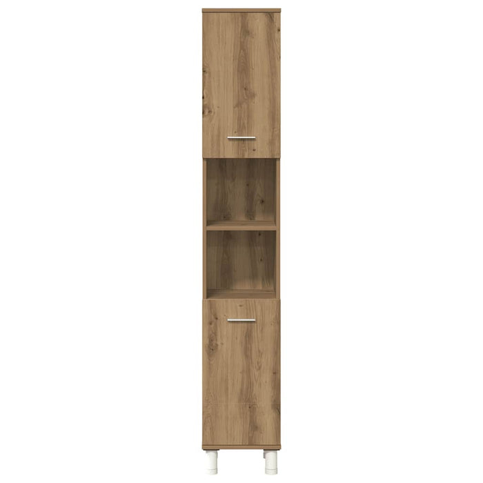 Set mobilier de baie, 4 piese, stejar artizanal, lemn prelucrat - WALTI WALTI