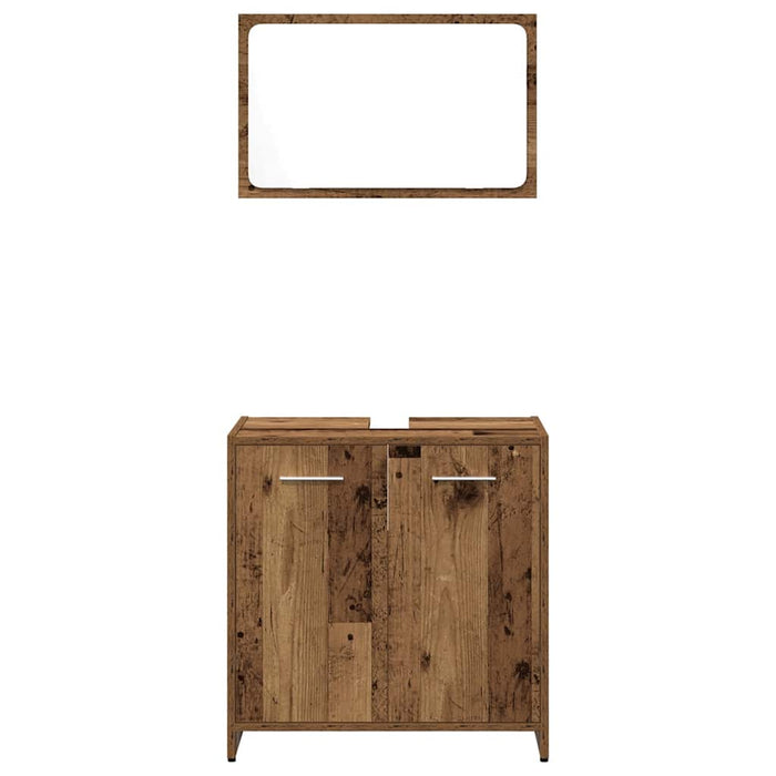 Set mobilier de baie, 3 piese, lemn vechi, lemn prelucrat - WALTI WALTI