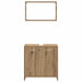 Set mobilier de baie, 3 piese, stejar artizanal, lemn prelucrat - WALTI WALTI