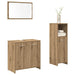 Set mobilier de baie, 3 piese, stejar artizanal, lemn prelucrat - WALTI WALTI