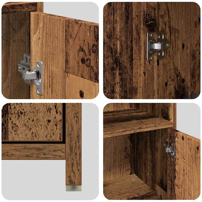 Set mobilier de baie, 3 piese, lemn vechi, lemn prelucrat - WALTI WALTI