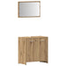 Set mobilier de baie, 3 piese, stejar artizanal, lemn prelucrat - WALTI WALTI