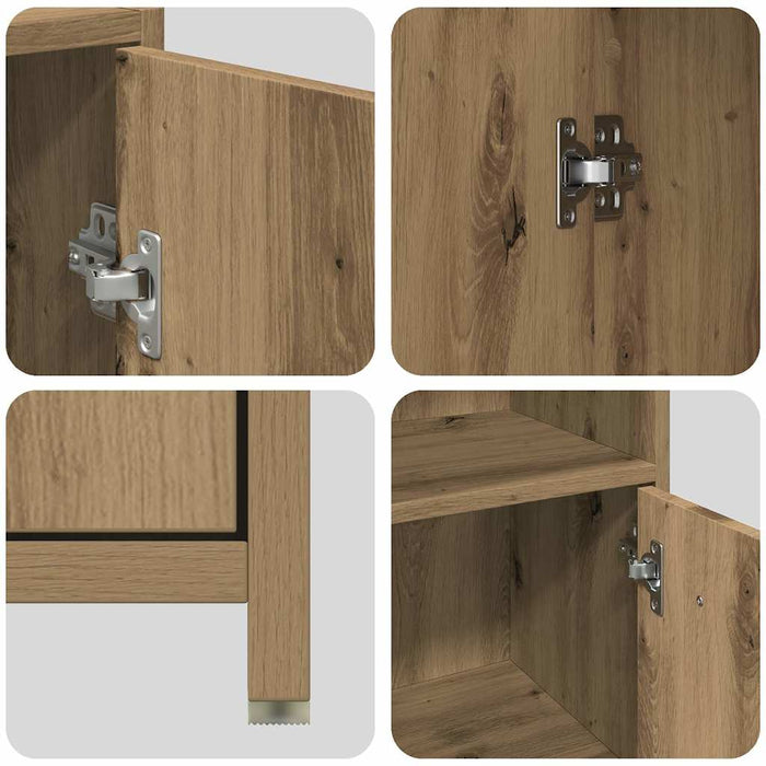 Set mobilier de baie, 3 piese, stejar artizanal, lemn prelucrat - WALTI WALTI