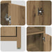 Set mobilier de baie, 3 piese, stejar artizanal, lemn prelucrat - WALTI WALTI