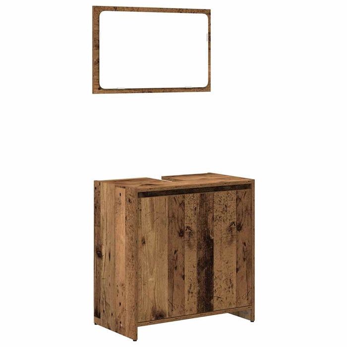 Set mobilier de baie, 3 piese, lemn vechi, lemn prelucrat - WALTI WALTI