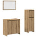 Set mobilier de baie, 3 piese, stejar artizanal, lemn prelucrat - WALTI WALTI