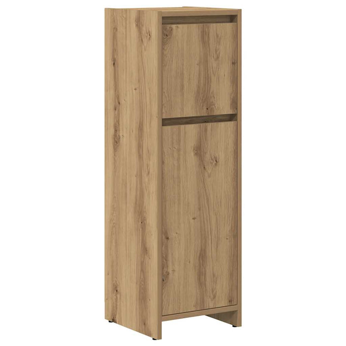 Set mobilier de baie, 3 piese, stejar artizanal, lemn prelucrat - WALTI WALTI