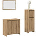 Set mobilier de baie, 3 piese, stejar artizanal, lemn prelucrat - WALTI WALTI
