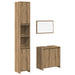 Set mobilier de baie, 3 piese, stejar artizanal, lemn prelucrat - WALTI WALTI