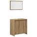 Set mobilier de baie, 3 piese, stejar artizanal, lemn prelucrat - WALTI WALTI