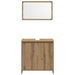 Set mobilier de baie, 3 piese, stejar artizanal, lemn prelucrat - WALTI WALTI