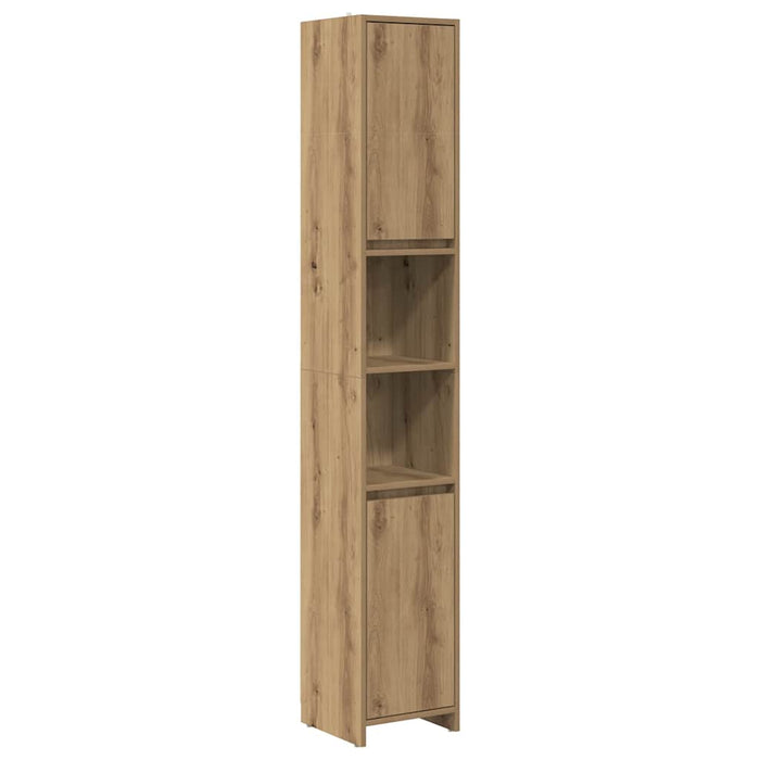Set mobilier de baie, 3 piese, stejar artizanal, lemn prelucrat - WALTI WALTI