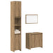 Set mobilier de baie, 3 piese, stejar artizanal, lemn prelucrat - WALTI WALTI