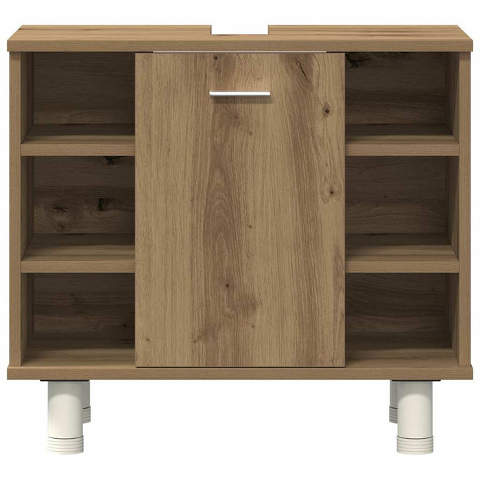 Set mobilier de baie, 3 piese, stejar artizanal, lemn prelucrat - WALTI WALTI