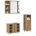 Set mobilier de baie, 3 piese, stejar artizanal, lemn prelucrat - WALTI WALTI