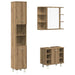 Set mobilier de baie, 3 piese, stejar artizanal, lemn prelucrat - WALTI WALTI