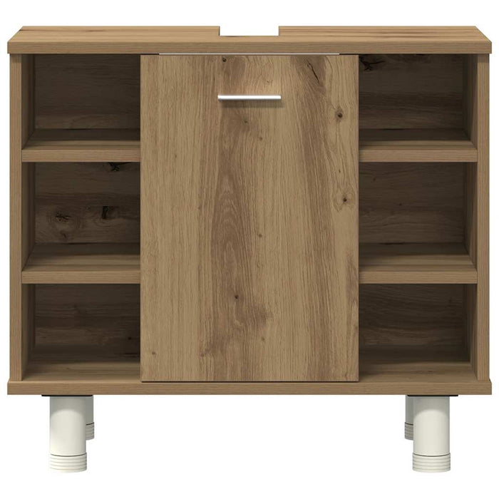 Set mobilier de baie, 3 piese, stejar artizanal, lemn prelucrat - WALTI WALTI