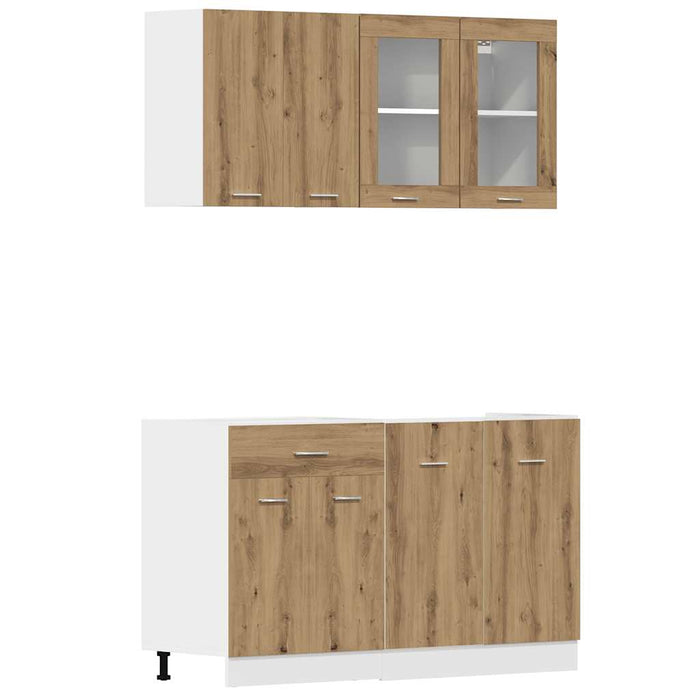 Set dulapuri de bucătărie 4 piese Artisan Stejar lemn prelucrat - WALTI WALTI