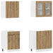 Set dulapuri de bucătărie 4 piese Artisan Stejar lemn prelucrat - WALTI WALTI