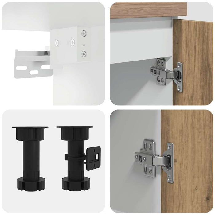 Set dulapuri de bucătărie 4 piese Artisan Stejar lemn prelucrat - WALTI WALTI