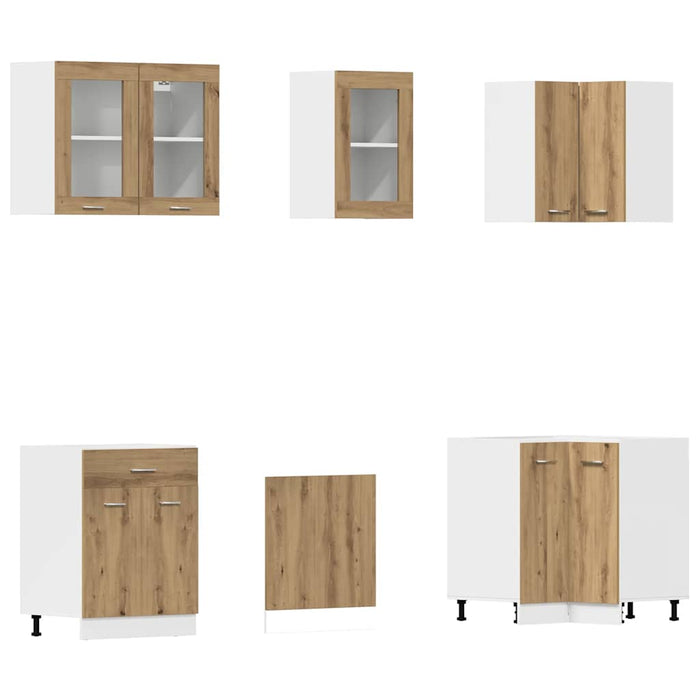 Set dulapuri bucătărie Lyon 11 piese Artisan Stejar lemn prelucrat WALTI