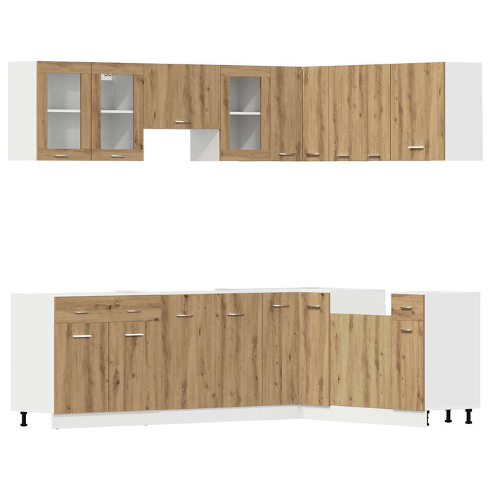 Set dulapuri bucătărie Lyon 11 piese Artisan Stejar lemn prelucrat WALTI