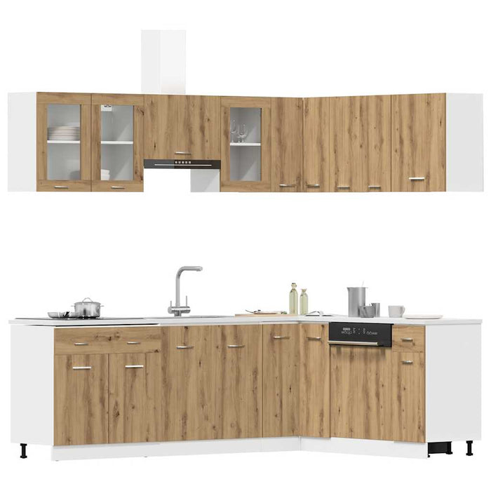 Set dulapuri bucătărie Lyon 11 piese Artisan Stejar lemn prelucrat WALTI