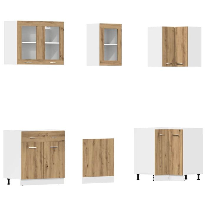 Set dulapuri bucătărie Lyon 11 piese Artisan Stejar lemn prelucrat WALTI