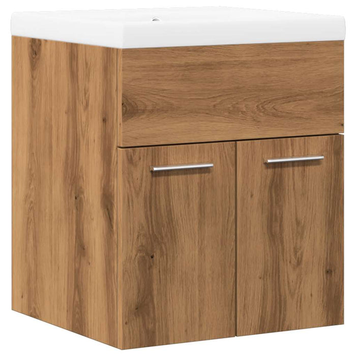 Set mobilier de baie, 2 piese, stejar artizanal, lemn prelucrat - WALTI WALTI