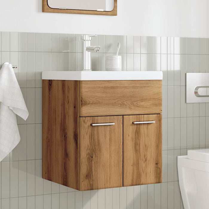 Set mobilier de baie, 2 piese, stejar artizanal, lemn prelucrat - WALTI WALTI