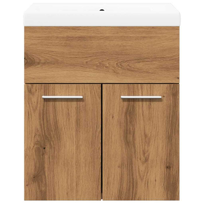 Set mobilier de baie, 2 piese, stejar artizanal, lemn prelucrat - WALTI WALTI
