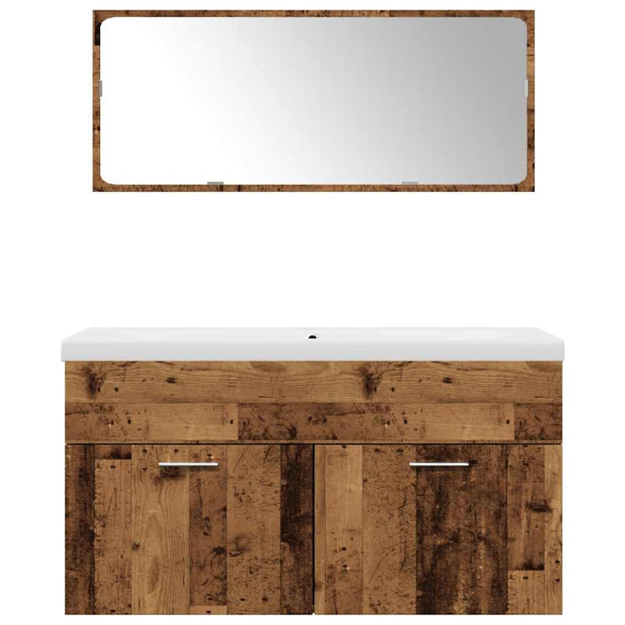 Set mobilier de baie, 3 piese, lemn vechi, lemn prelucrat - WALTI WALTI