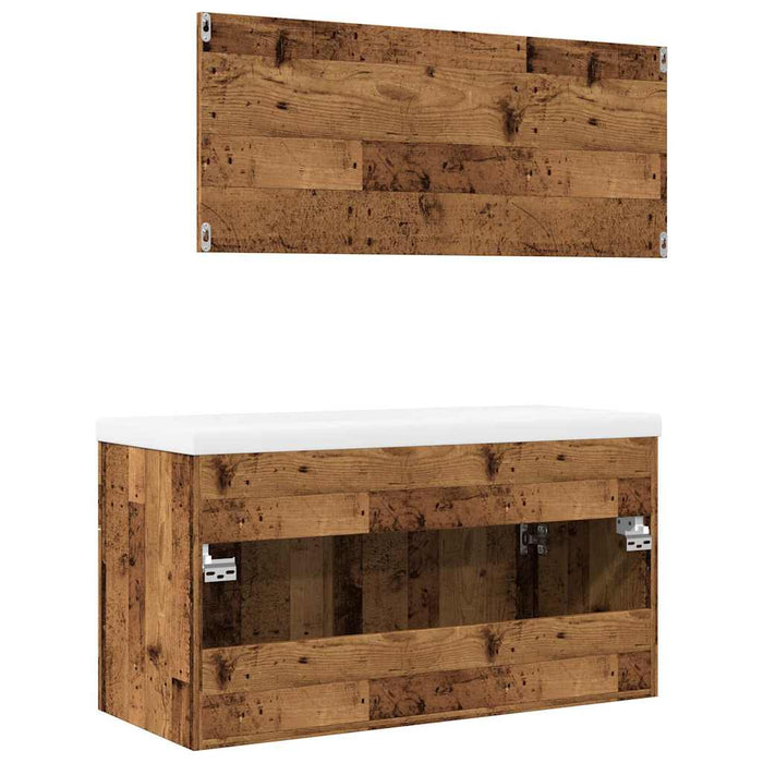 Set mobilier de baie, 3 piese, lemn vechi, lemn prelucrat - WALTI WALTI