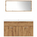 Set mobilier de baie, 3 piese, stejar artizanal, lemn prelucrat - WALTI WALTI