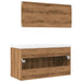 Set mobilier de baie, 3 piese, stejar artizanal, lemn prelucrat - WALTI WALTI