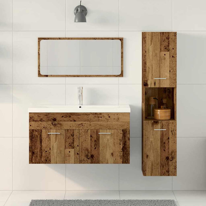 Set mobilier de baie, 3 piese, lemn vechi, lemn prelucrat - WALTI WALTI