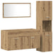 Set mobilier de baie, 3 piese, stejar artizanal, lemn prelucrat - WALTI WALTI