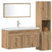 Set mobilier de baie, 3 piese, stejar artizanal, lemn prelucrat - WALTI WALTI