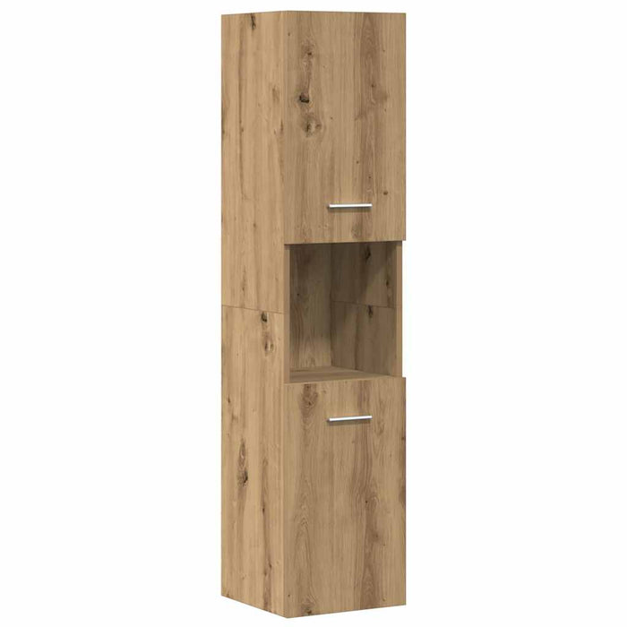 Set mobilier de baie, 3 piese, stejar artizanal, lemn prelucrat - WALTI WALTI
