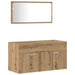 Set mobilier de baie, 3 piese, stejar artizanal, lemn prelucrat - WALTI WALTI