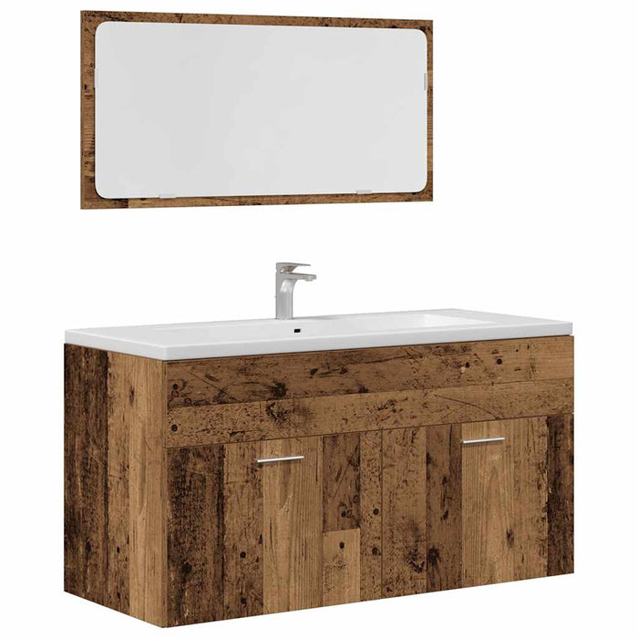 Set mobilier de baie, 3 piese, lemn vechi, lemn prelucrat WALTI