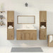 Set mobilier de baie, 4 piese, stejar artizanal, lemn prelucrat - WALTI WALTI