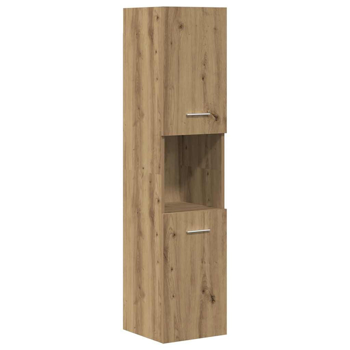 Set mobilier de baie, 4 piese, stejar artizanal, lemn prelucrat - WALTI WALTI