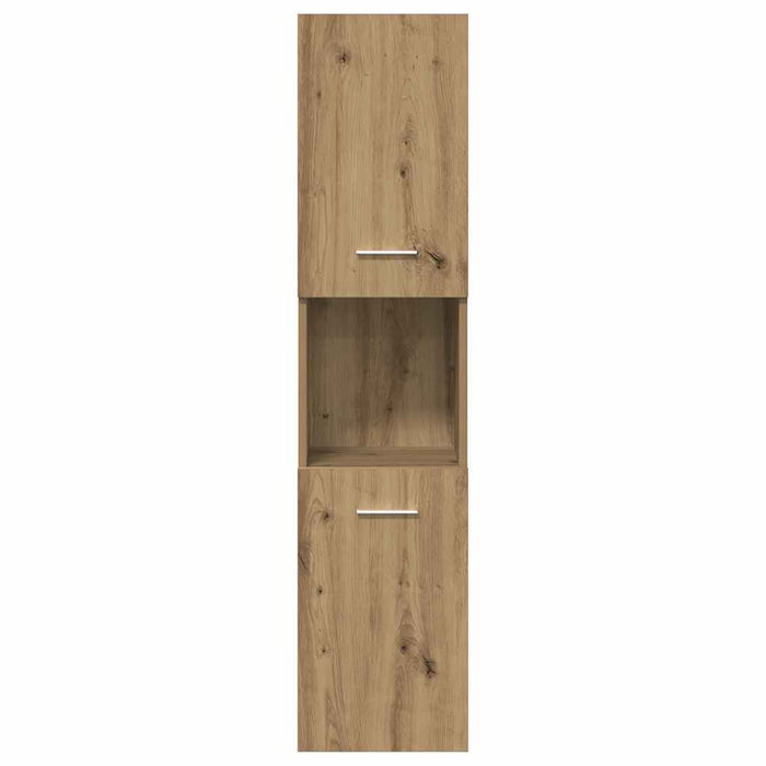 Set mobilier de baie, 4 piese, stejar artizanal, lemn prelucrat - WALTI WALTI
