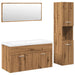 Set mobilier de baie, 4 piese, stejar artizanal, lemn prelucrat - WALTI WALTI
